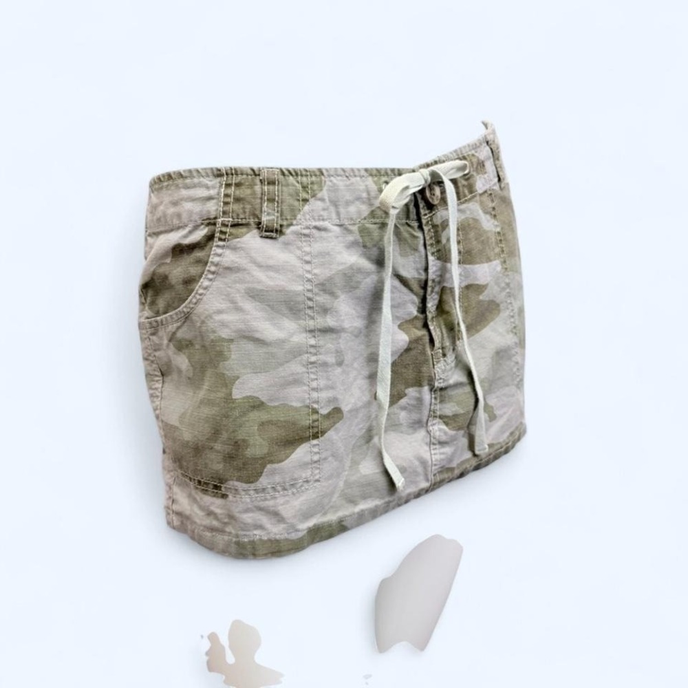 Vintage Delias Camo Mini Skirt Low Rise Utility Y2K Bratz Womens 11 - Picture 3 of 8